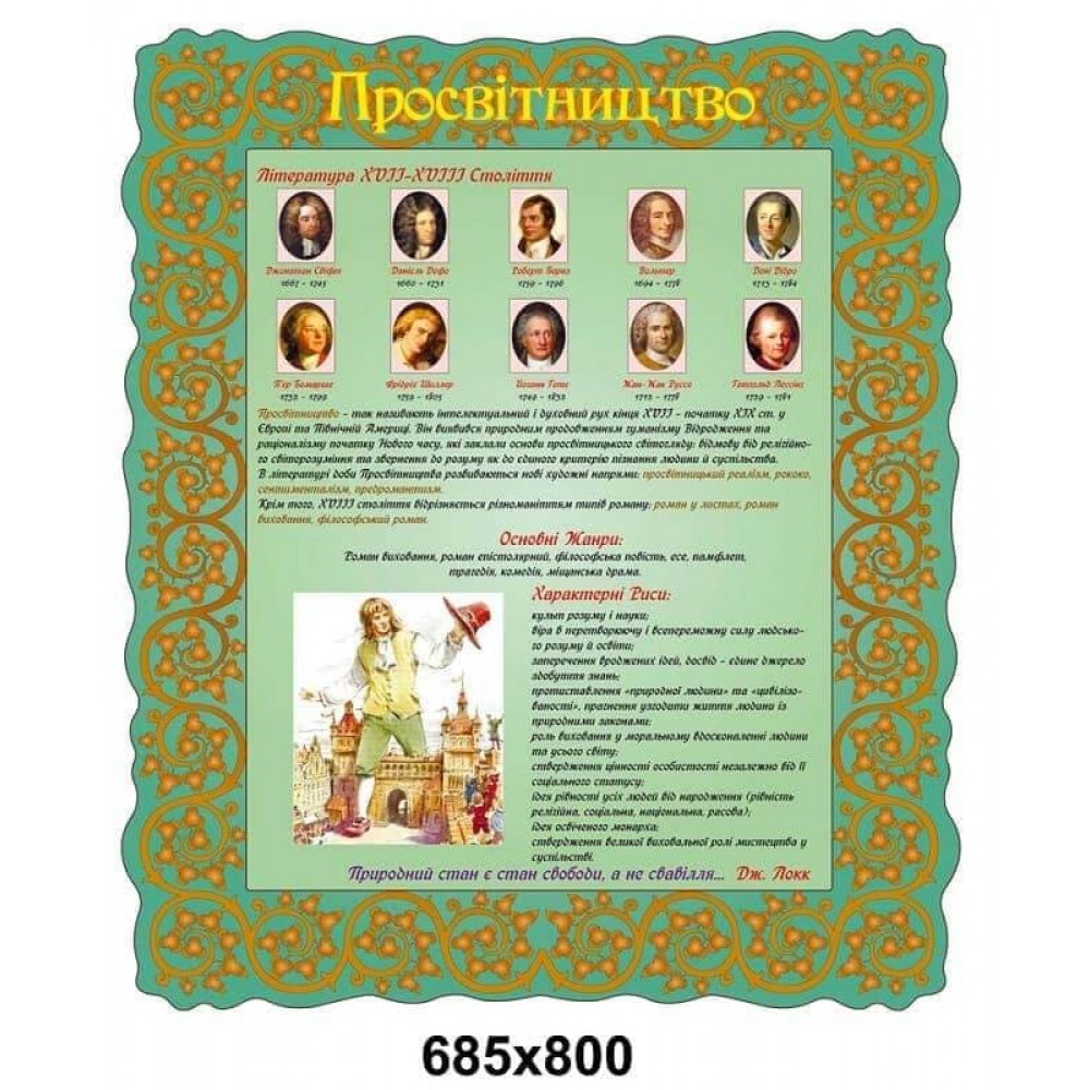  Стенд просвітництво світова література